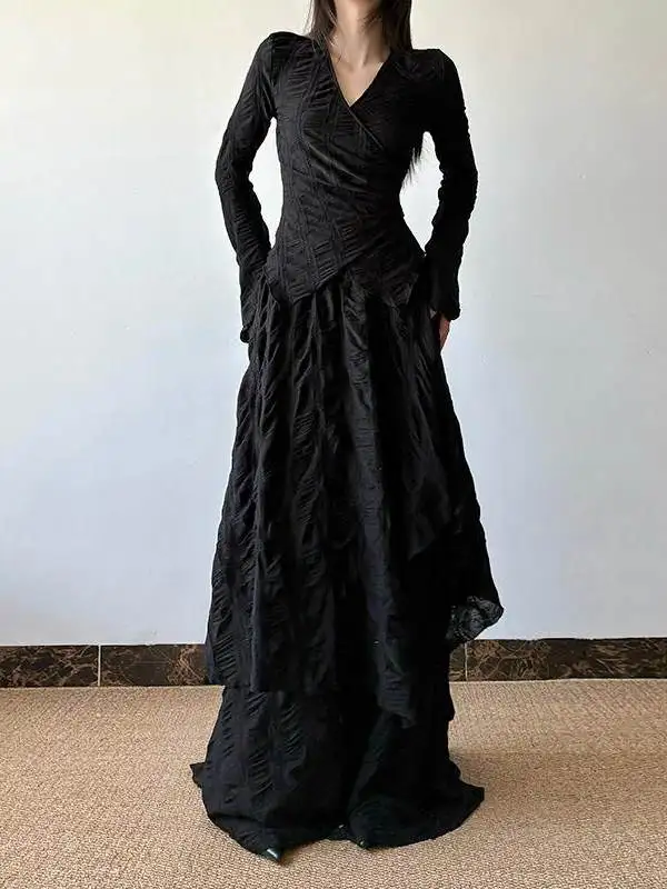 Premium Solid Irregular Skirts New Small Fellow High Waist Slim Mujer Faldas Mid-length Elegant All-match Moda Falda