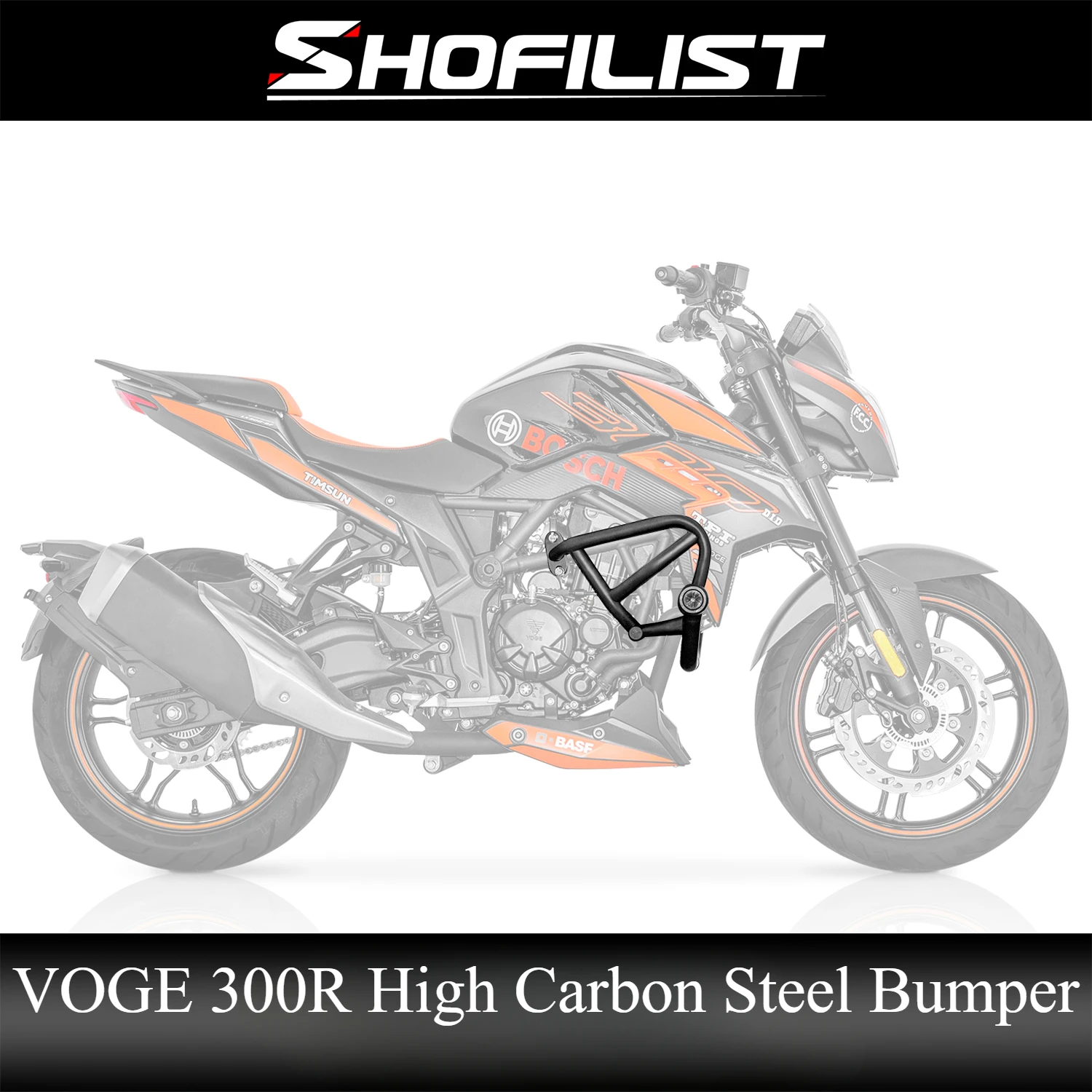 

For LONCIN VOGE 300R Motorcycle Bumper High Carbon Steel Bumper Guardrail Anti Fall Bumper Body Frame Engine Guard Crash Bars