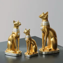 Nordic Golden Egyptian Cat TV Cabinet Souvenir Decorations Black And White Cat Living Room Wine Cabinet Creative Home Decoration