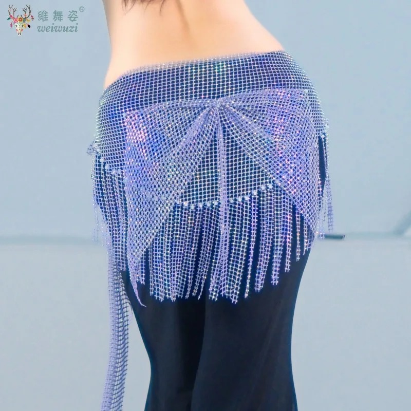 New Belly Dancing Performance Belt for Women Senior Full Diamond Tassel Hip Scarf Adult Oriental Dance Competition Accessories