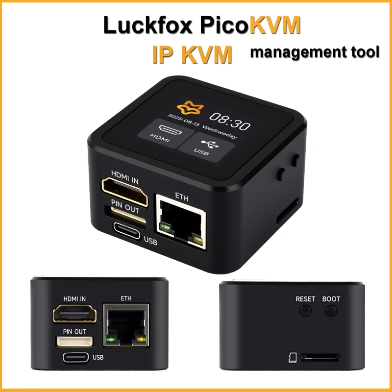 Luckfox PicoKVM Lightweight IP KVM Remote Management Tool with 1.54inch Touchscreen Display 240x240 Pixel for Device Control