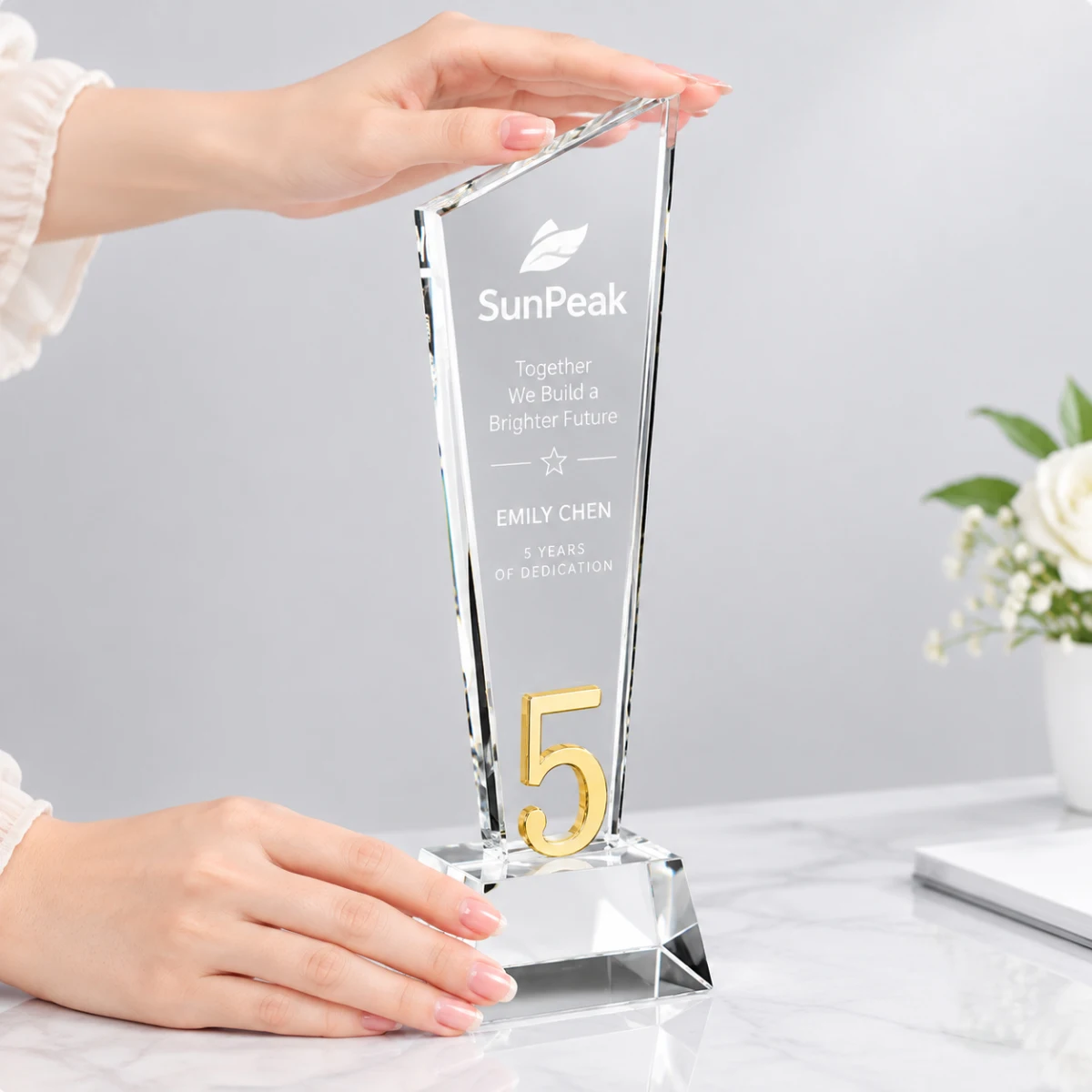 Anniversary Award Cup for Excellent Employees Business Gifts 5th 10th Year Celebration Trophy Customizable Corporate Rewards