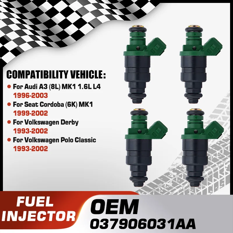 

Engine Fuel Injector Nozzle For Audi A3 Seat Cordoba Volkswagen Derby Volkswagen Polo Classic 037906031AA 0280150757 Accessories