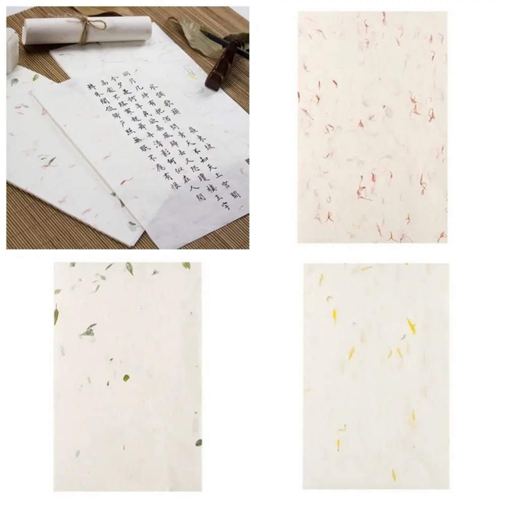 

20pcs Blank Chinese Calligraphy Paper Chinese Style Flower and Grass Xuan Paper Crafts Drawing Paper Handwriting Paper