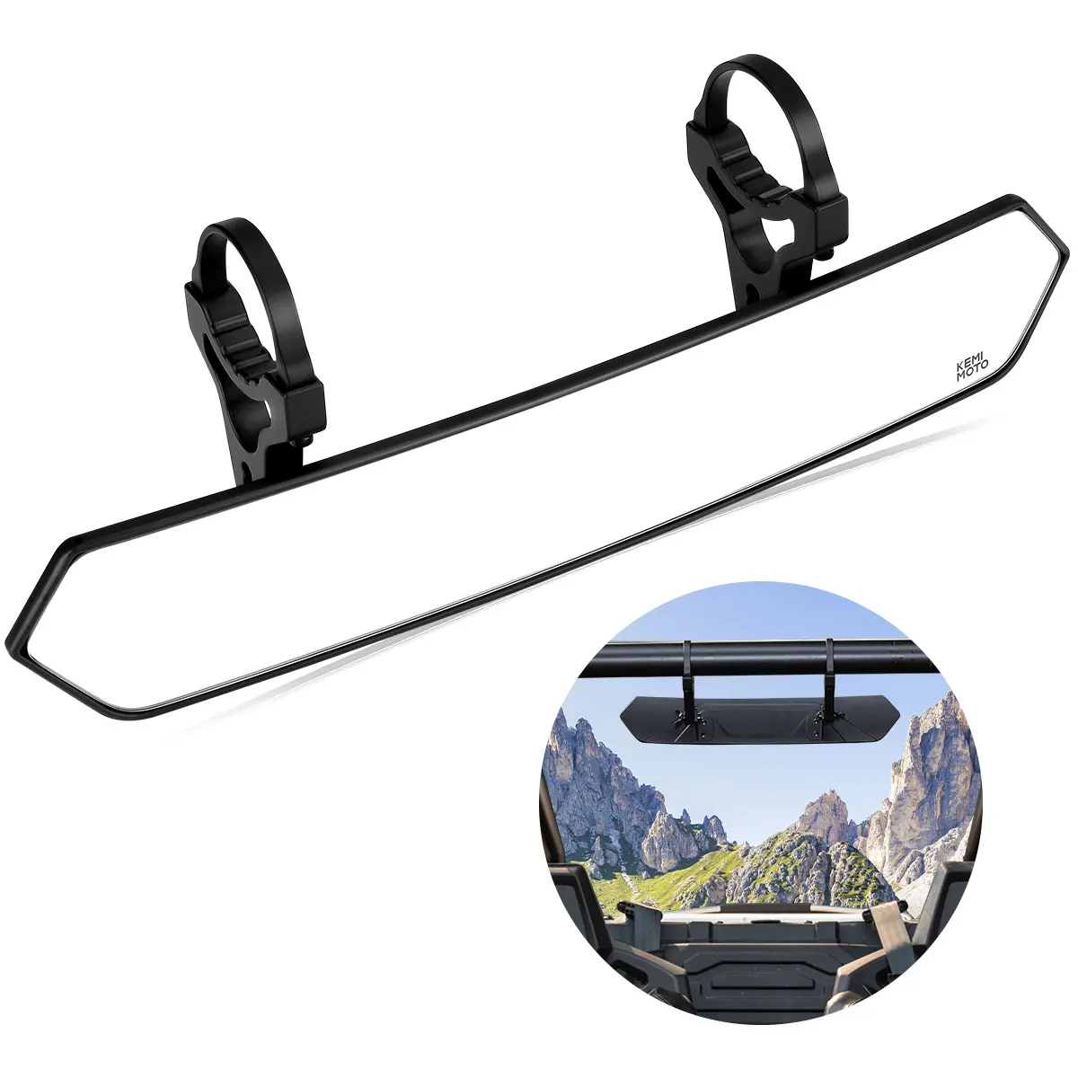 

1.75" UTV Wide Rear View Mirror Racing Mirror Compatible with Polaris RZR Rangers 800 1000 900 1000 for Yamaha Rhino for Honda