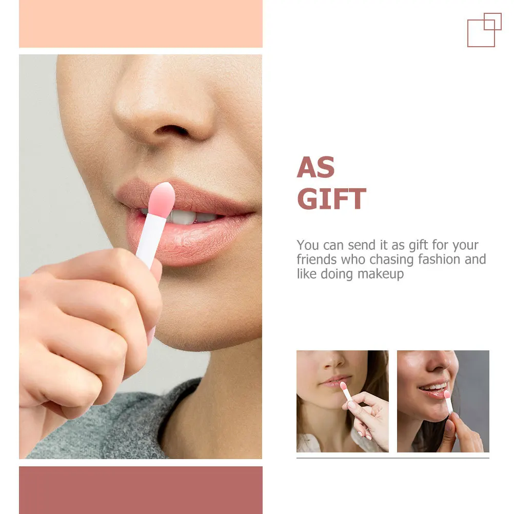 

1Set Lip Brush Set Soft Silicone Lip Mask Applicators Clean Easy to Use Makeup Tool Kit for Women Fashion Beauty Gift Idea