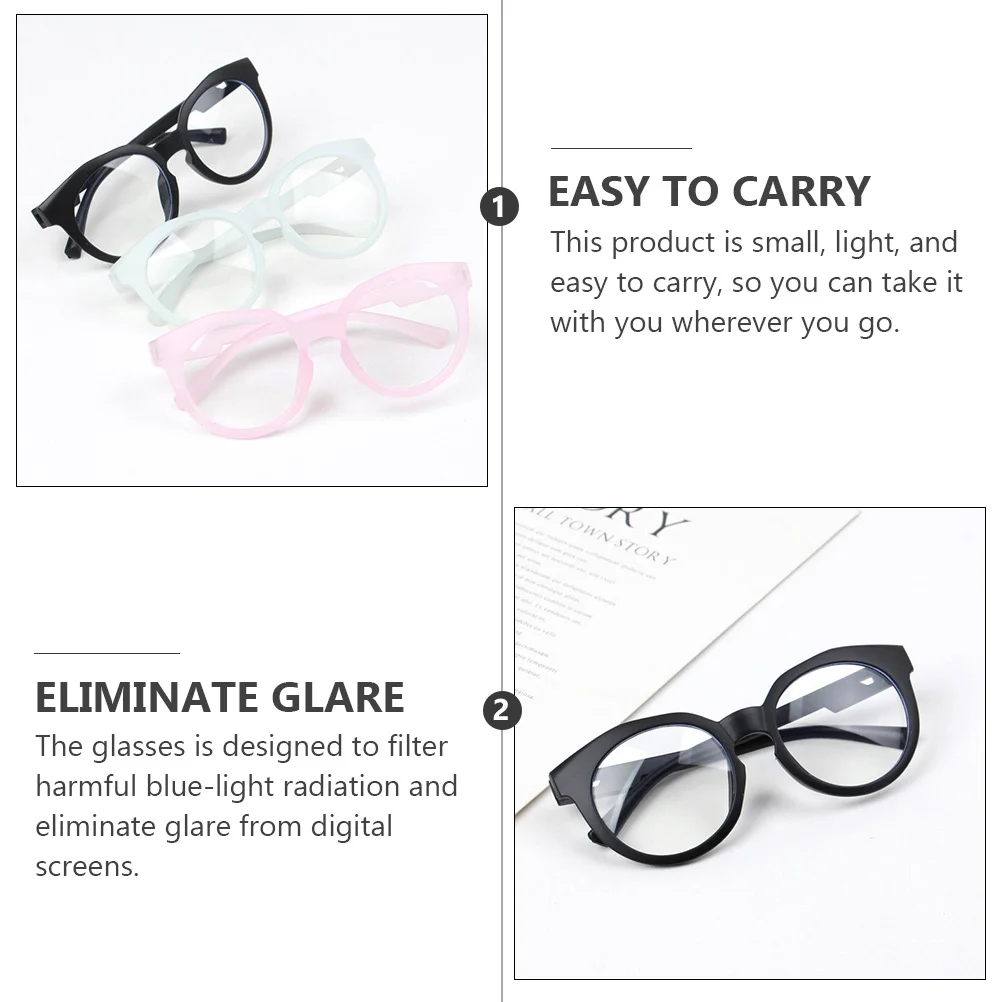 

Light Glasses Resin Photo Props Lightweight Comfortable Protective Computer Reading Goggles Blocking Glare Eye