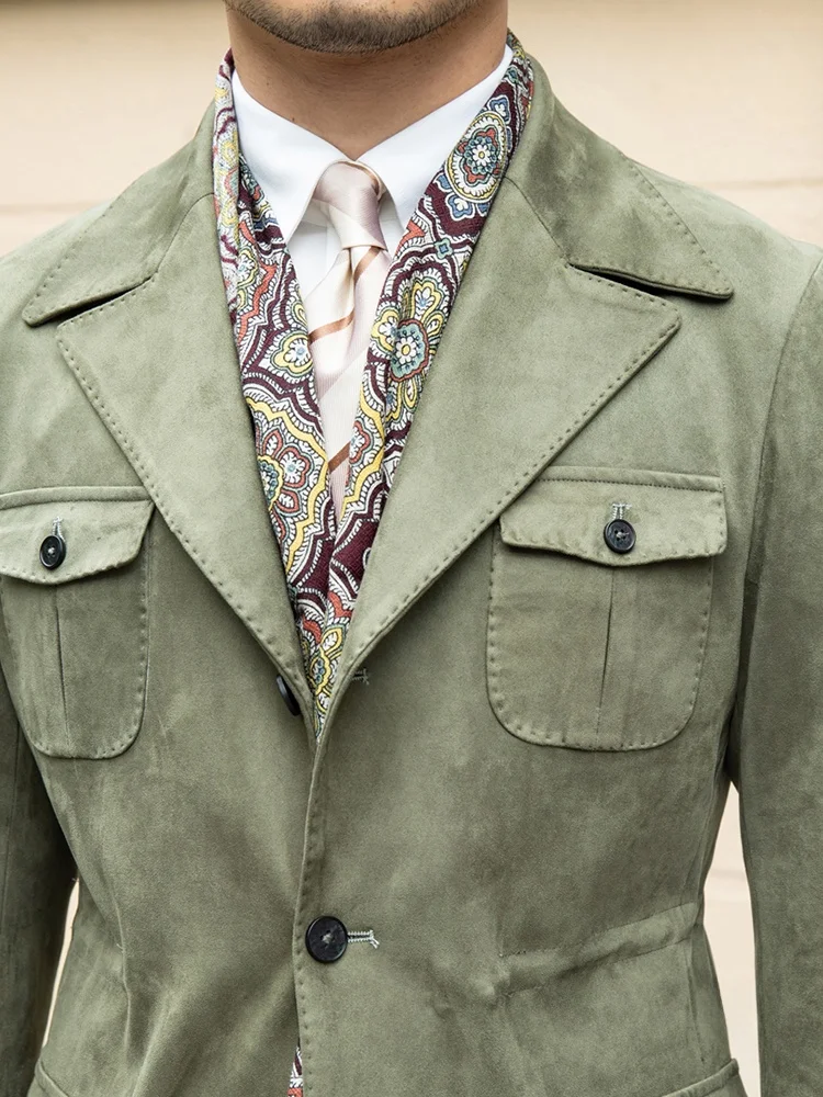 

Мистер. Мужская куртка Deer Tee из замши в японском стиле, осенне-зимняя, приталенная, для повседневной носки, с воротником, эластичная, модная верхняя одежда...