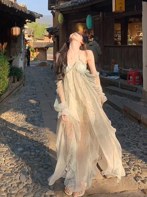Beach Vaion Sle Donna Dr ter Ne Gonna lunga da fata Estate Bellissimo abito da ballo Vita alta A-Line Midi Dr