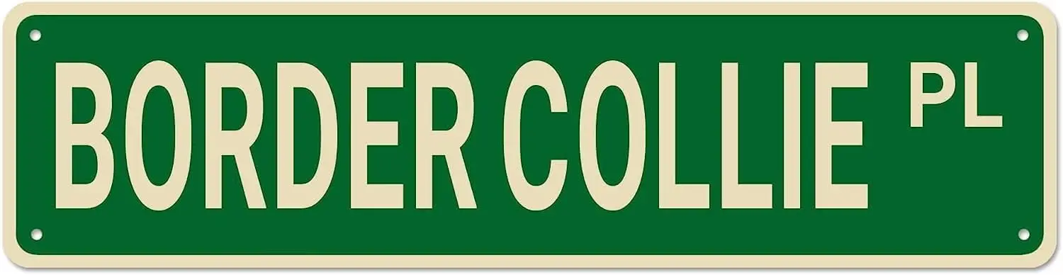 Border Collie Street Sign, Border Collie Decor Border Collie Dog Sign Border Collie Gift, Funny Wall Decor for Home/Man Cave/Bar