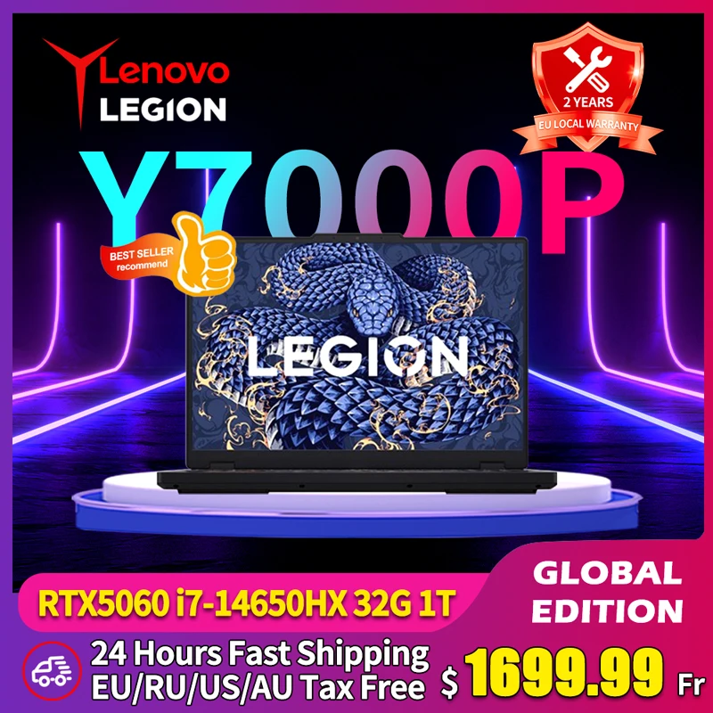 لينوفو ليجيون Y7000P كمبيوتر محمول كور i9-14900HX/i7-14650HX GeForce RTX 5060 16G DDR5 1T SSD 16 بوصة 2.5K أجهزة كمبيوتر محمولة للألعاب جديدة