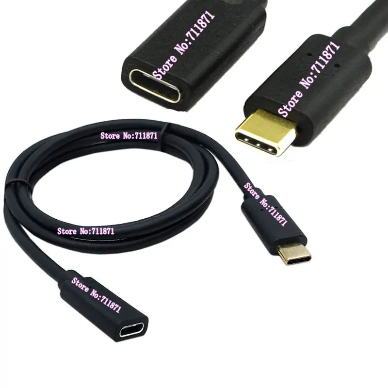 

100cm Male to Female Type C Usb3.1 extension cord cable line Male Female Usb3.1 Type C Extension cable line 3.1 Type-C extend