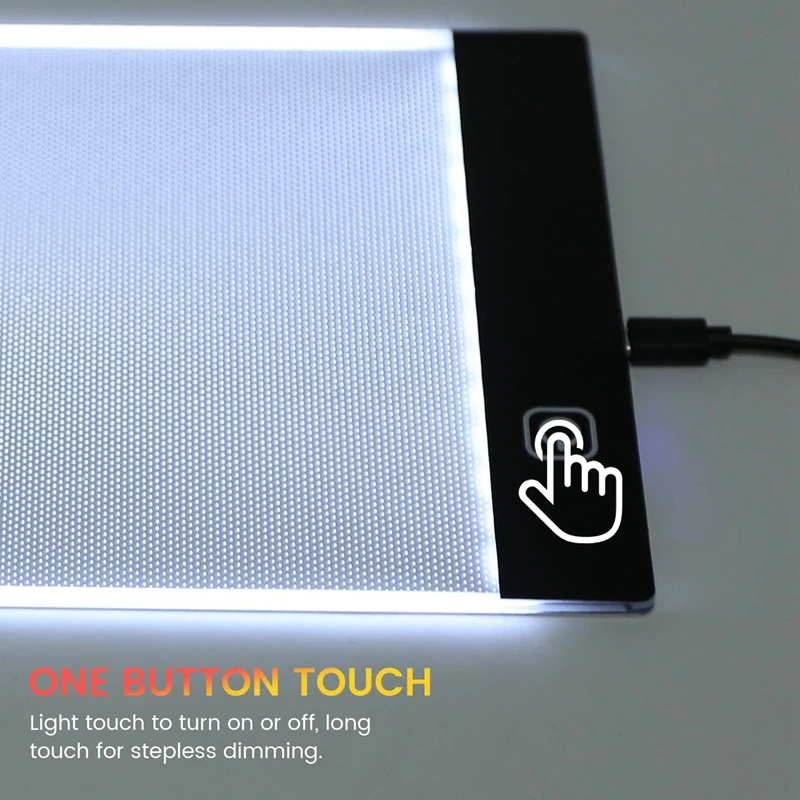 Dimmable LED Light Pad, 3 Nível, Tablet, Ferramentas, Acessórios, Bordado de Diamante, Proteção para os Olhos, Tamanho A5