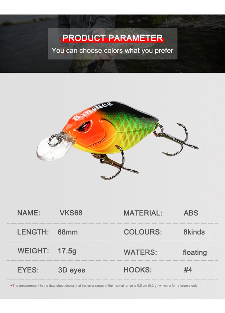 6,8 cm 17,5 g 2019 Harter Angelköder Slient Kurbel Kurbelköder Japan Hechtbarsch Bass Fishing Wobbler Schwimmender künstlicher Köder – Detail 5