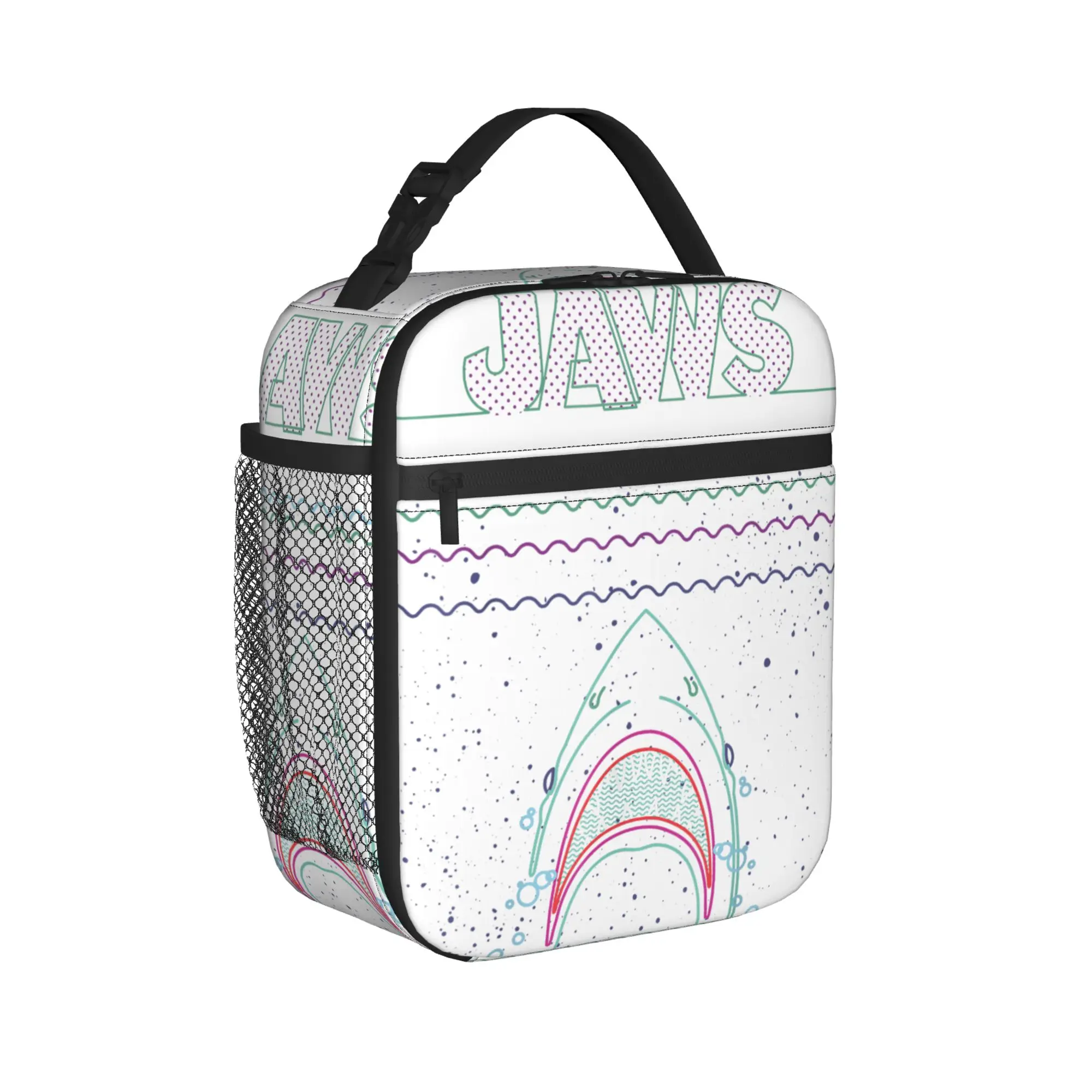 Jaws 50th Anniversary Poster Lunch Bag  Cute Lunch Box For Women  Picnic Cooler Bag Oxford Tote Food Bags