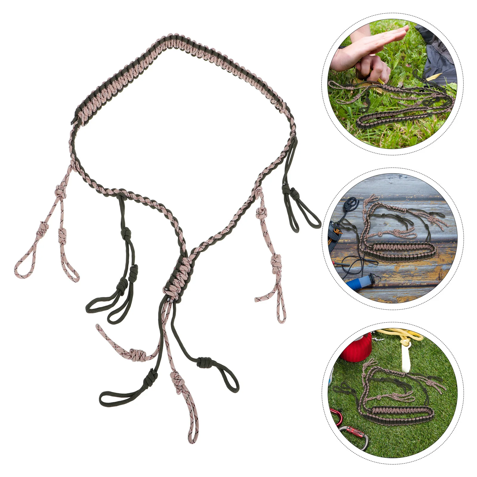 

Adjustable Hanging Rope For Camping Hand Braided Outdoor Survival Gear Lightweight Polyester Lanyard For Hiking Tent Key
