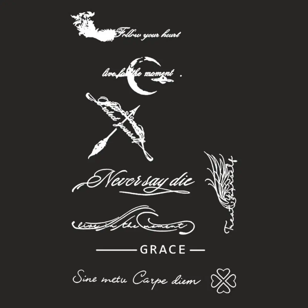 Faux tatouage lettre anglaise pour hommes, semi-continu, étanche, longue durée, zones temporaires, art bre