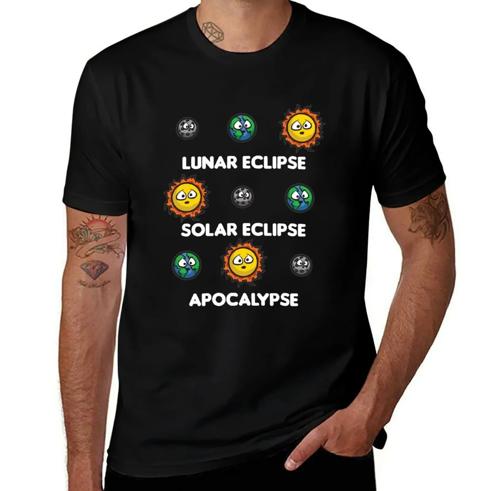 

LUNAR Eclipse SOLAR Eclipse APOCALYPSE Funny Humor T-Shirt cute tops summer clothes mens t shirts casual stylish