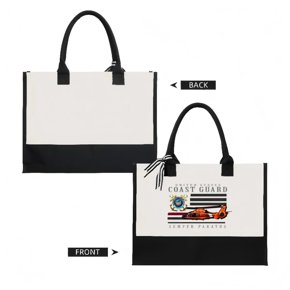 حارس السواحل 2026 جديد وصول موضة عملية واسعة حقيبة حمل قابلة لإعادة الاستخدام نمط طباعة 2 لهجة الثقيلة حقيبة كتف كبيرة ل #2