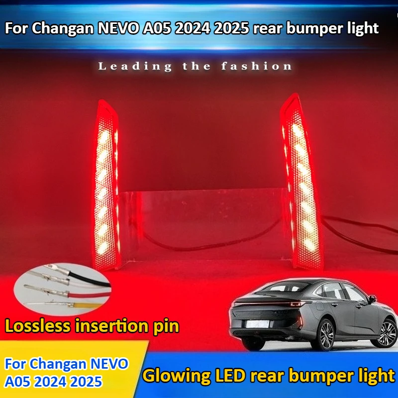 ل Changan NEVO A05 2024 2025 المصد الخلفي ضوء لوحة عاكسة تعديل LED تدفق بدوره إشارة دليل الضوء