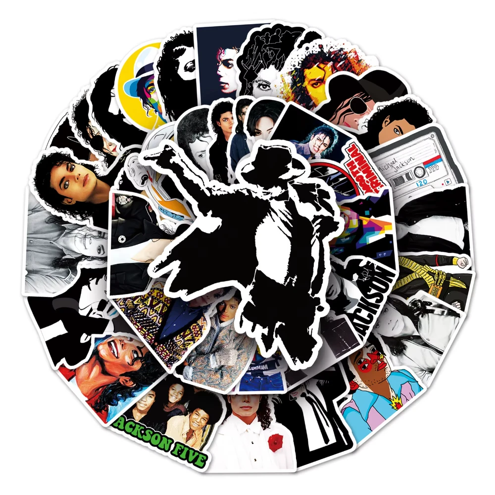 50PCS Mike Jackson Dancing King Graffiti Sticker Laptop Helmet Skateboard Guitar Waterproof Sticker Toy