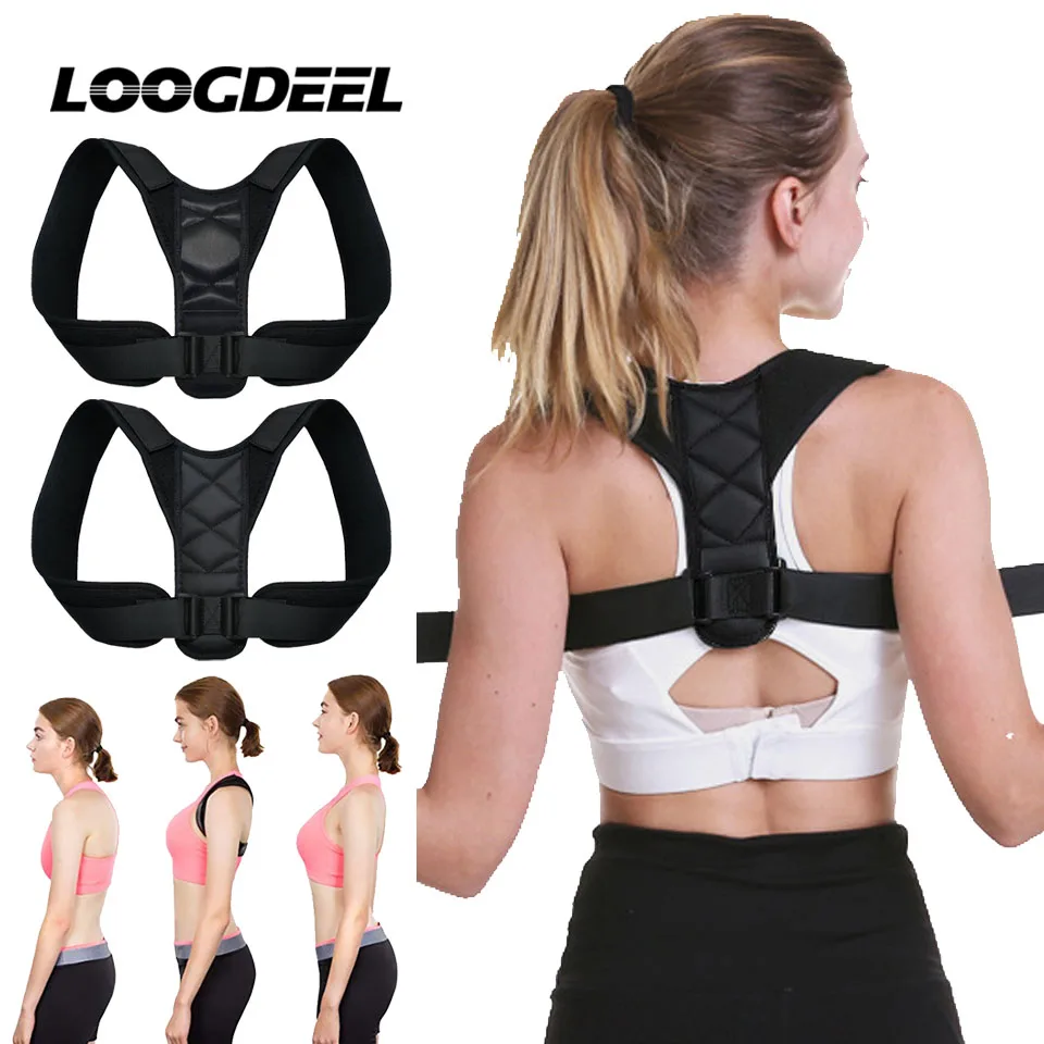 LOOGDEEL Adjustable Correction Strap Belt Back Brace Support Invisible Spine Neck Health Shoulder Posture Corrector Women Men