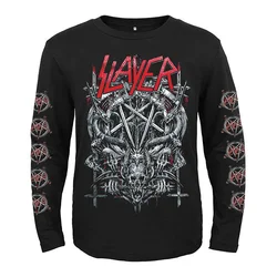 Camiseta de Slayer Show No Mercy para hombre, camisa Vintage de manga larga, ropa de calle Harajuku, Camiseta de algodón de Hip Hop, Tops