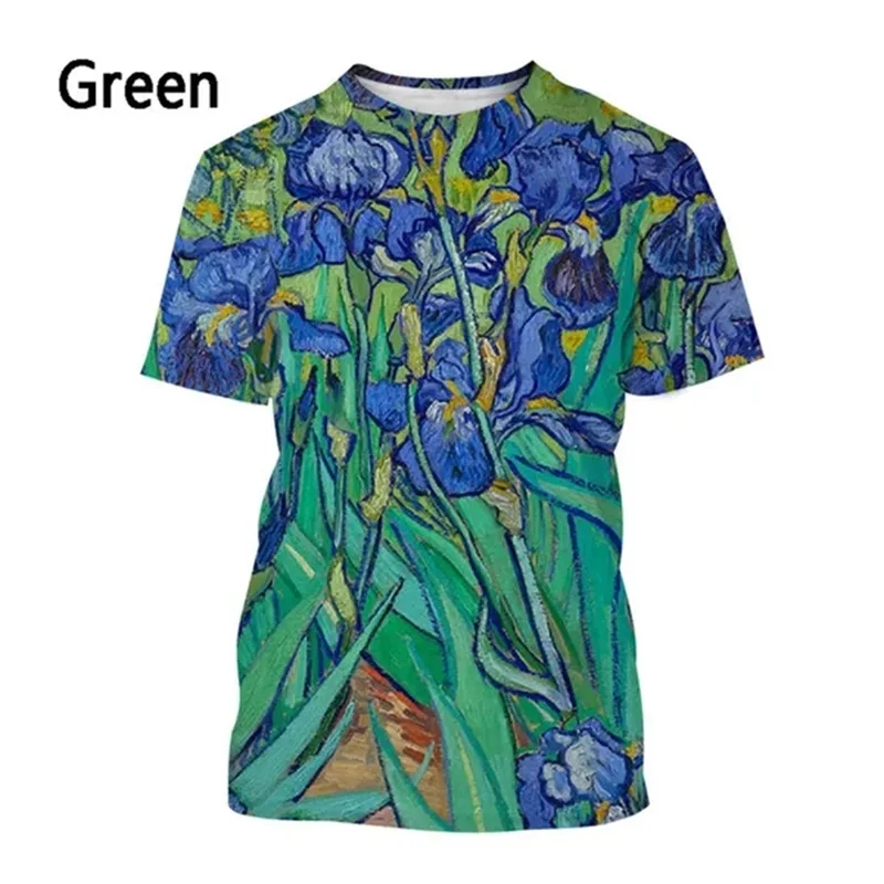 Vincent Van Gogh Art Oil Painting Graphic Tshirt 3D Print Starry Night Tee Tops For Men Casual Short Sleeve Oversized T-Shirts