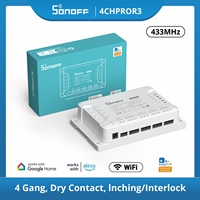 SONOFF 4CHR3 4CHPROR3 4-gang/4 Way Wifi Smart Switch 433mhz RF Control Smart Home Support Alexa Google Smartthings Alice eWeLink