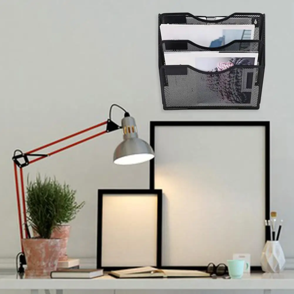 Настенный органайзер для файлов, органайзер для файлов, 3-уровневый настенный держатель для файлов, органайзер для документов с прочным креплением для офиса