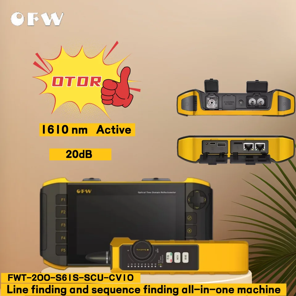 

Оптический рефлектометр OFW 1610 нм 20 дБ с высоким динамическим диапазоном, сенсорным экраном, функциями OPM, VFL, iOLA, OTDR для PON