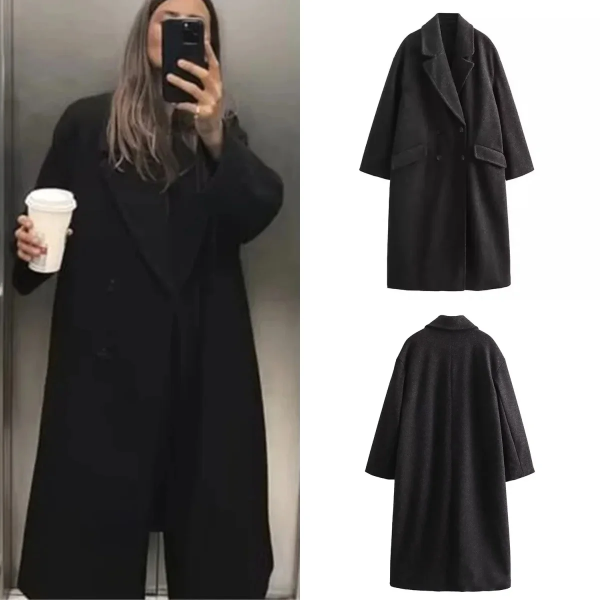 

Новинка Осень/Зима 2024, женская одежда, новое модное повседневное универсальное мягкое Свободное длинное пальто