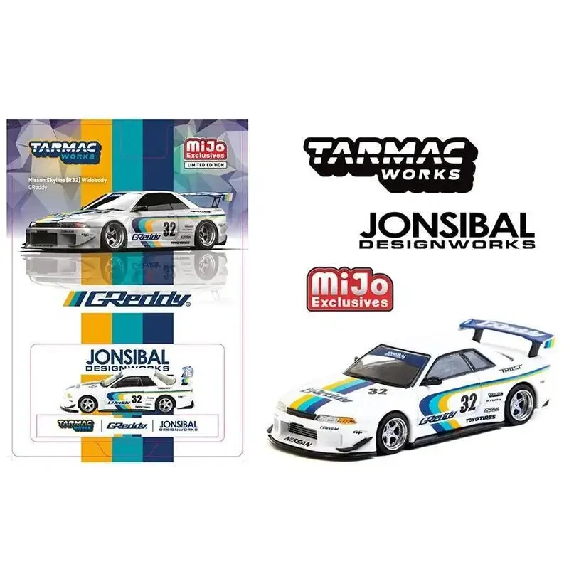 

Коллекционная модель автомобиля Tarmac Work *CHASE* 1:64 SKYLINE NISSAN GTR R32 WIDEBODY JONSIBAL, литая под давлением, для диорам, игрушка