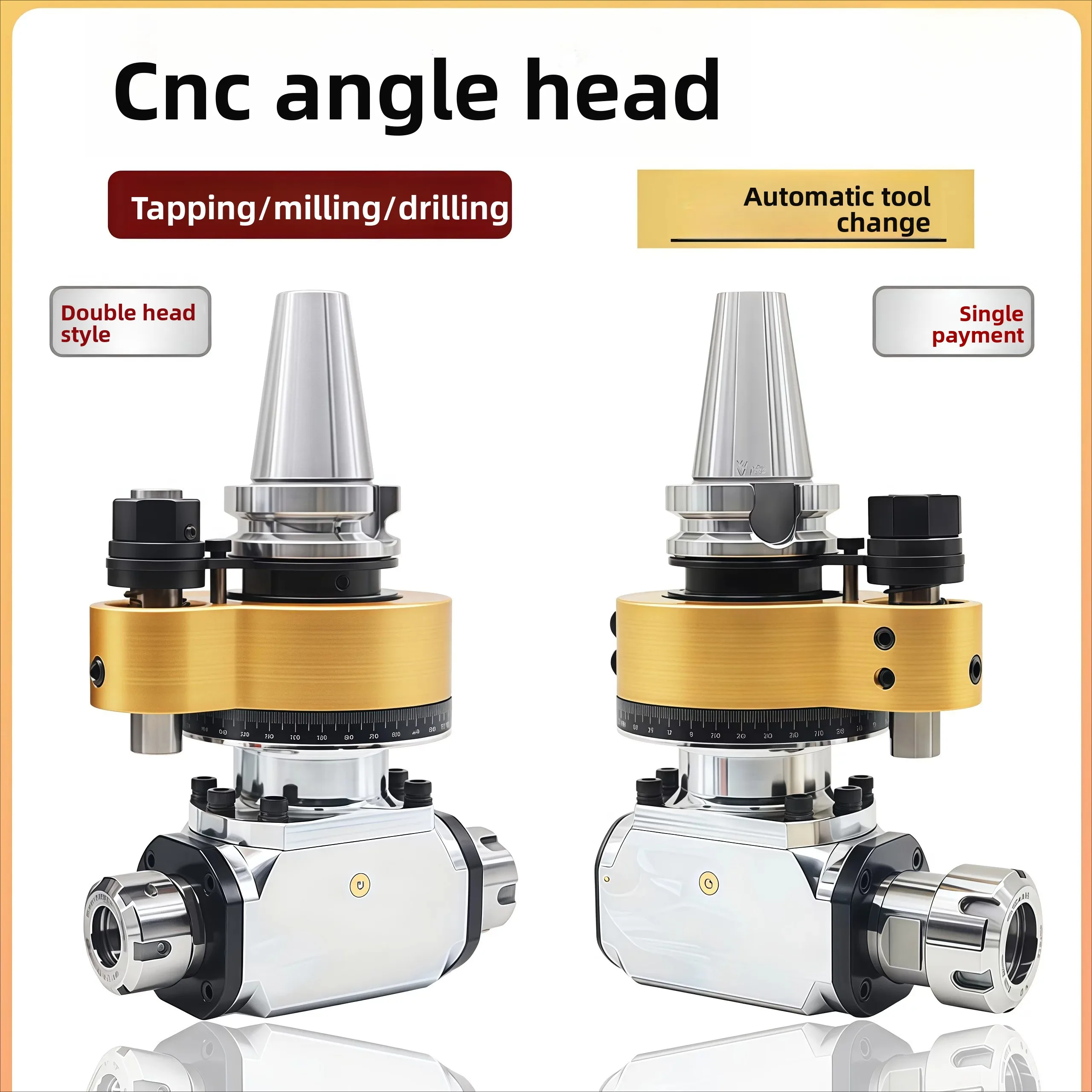 BT40/BT50 90° Right Angle Milling Head – High Speed Side Mill Head with ER16/ER25/ER32 Collet for Machining Centers