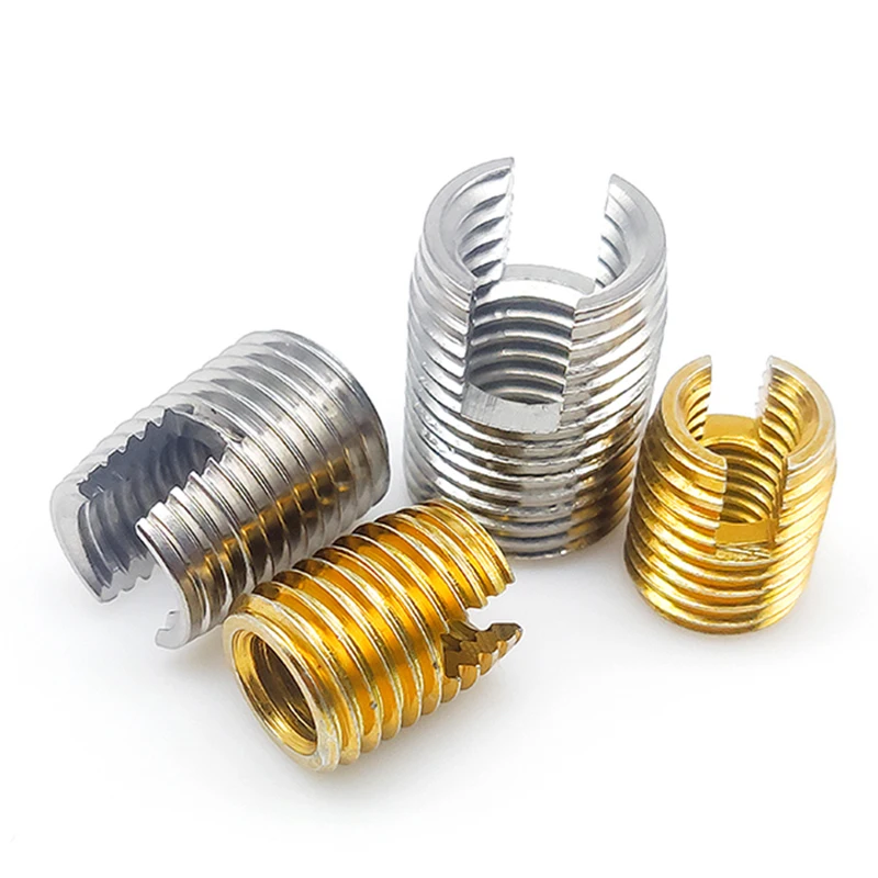 2/ 5/ 10pcs M2 M2.5 M3 M4 M5 M6 M8 ~M16 Galvanized/ Stainless Steel Thread Repair Insert Slotted Self-tapping Screw Sleeve Nuts
