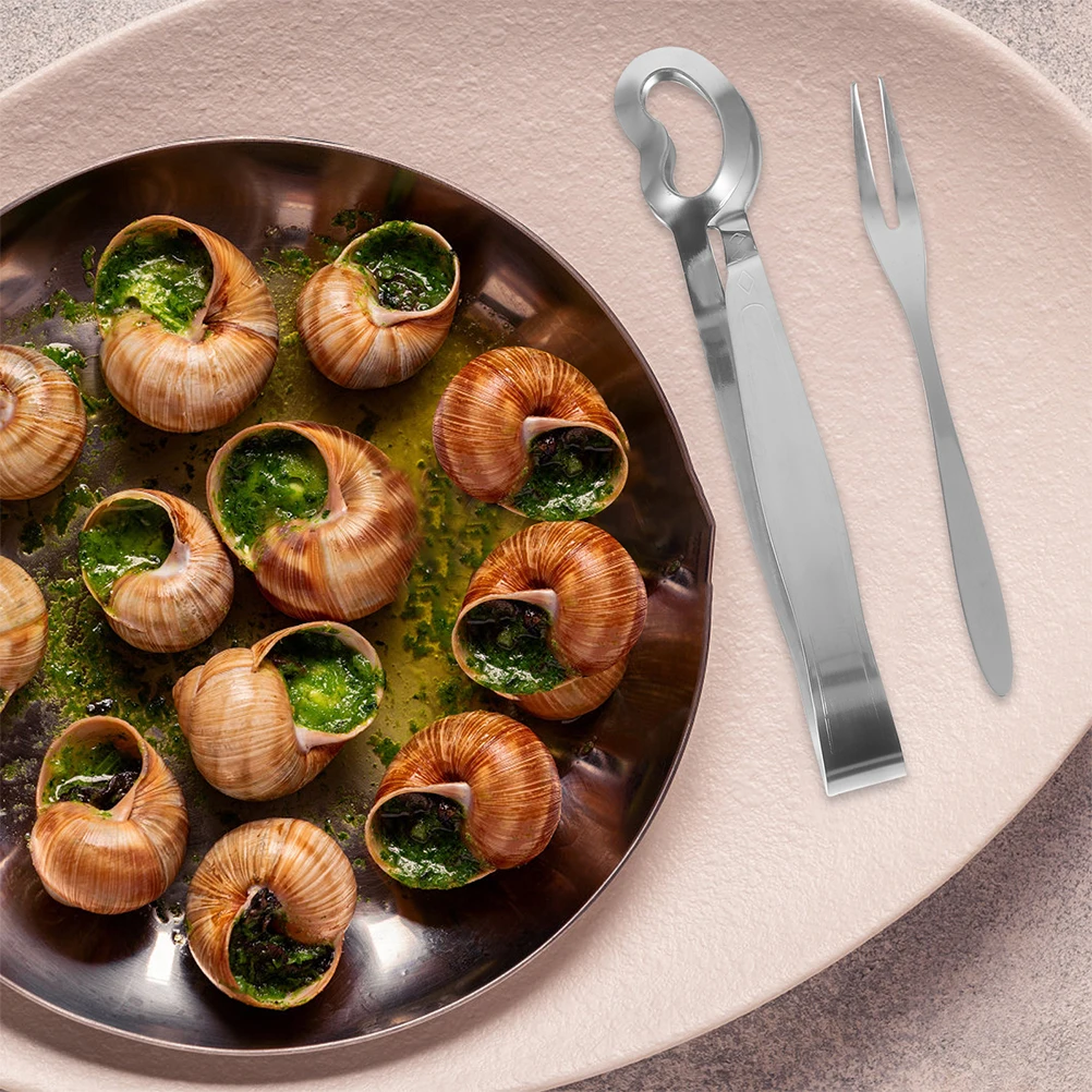 

4pcs Snail Stainless Steel Tongs For Serving Food Escargot Tongs Snail Tong Forks Seafood Clip Kitchen Tools Serving Food
