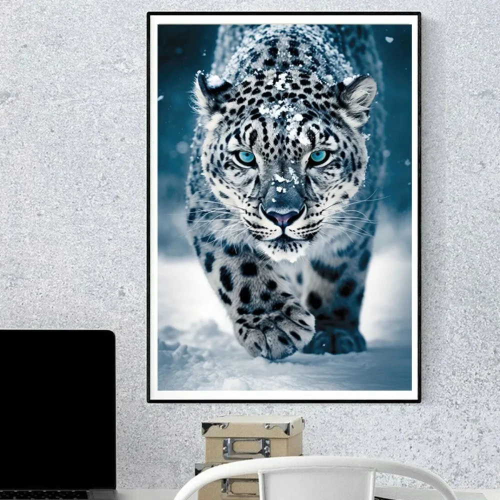 Black Panther Deer Bison In The Snow Wall Art Canvas Painting Nordic Posters and Prints Wall Picture for Living Room Decoration