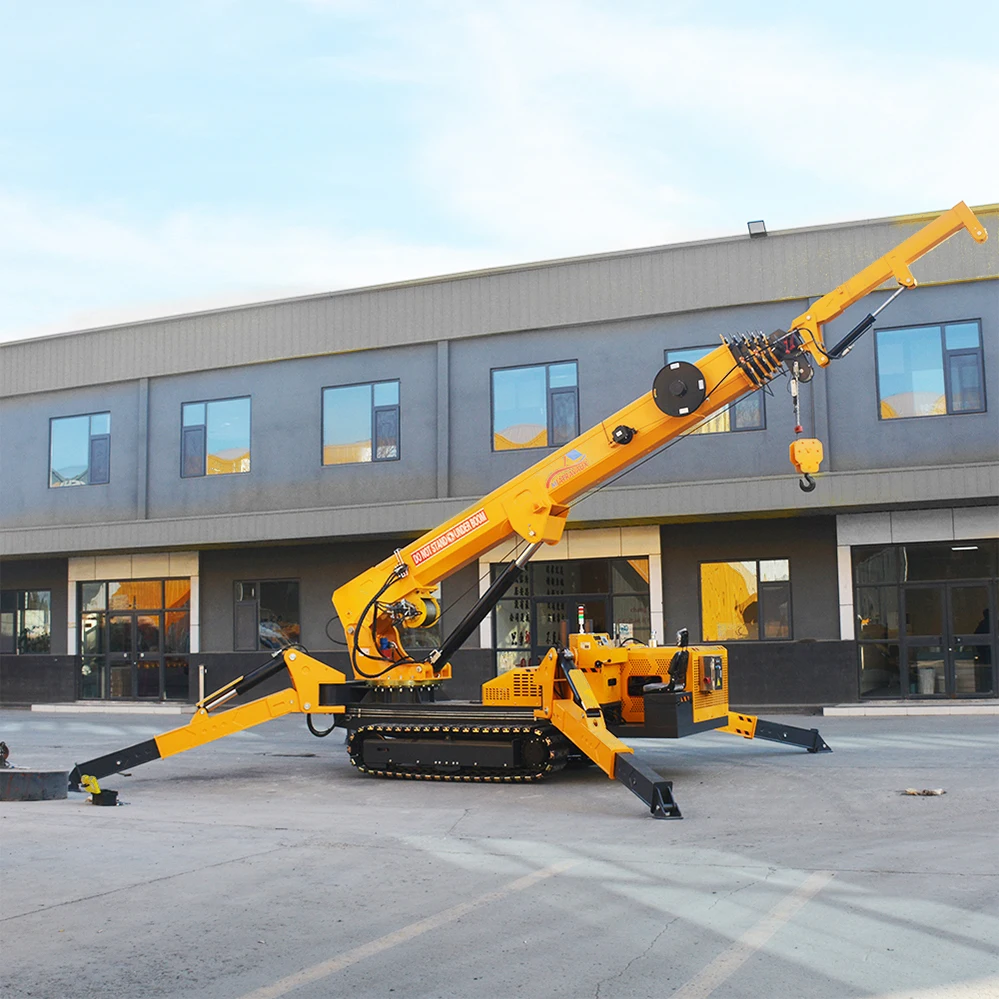 Crawler Crane 5T 8T 12T Diesel and Electric Fly Jib Telescopic Boom 360 Degree Mini Spider Crane for Construction Site Pro