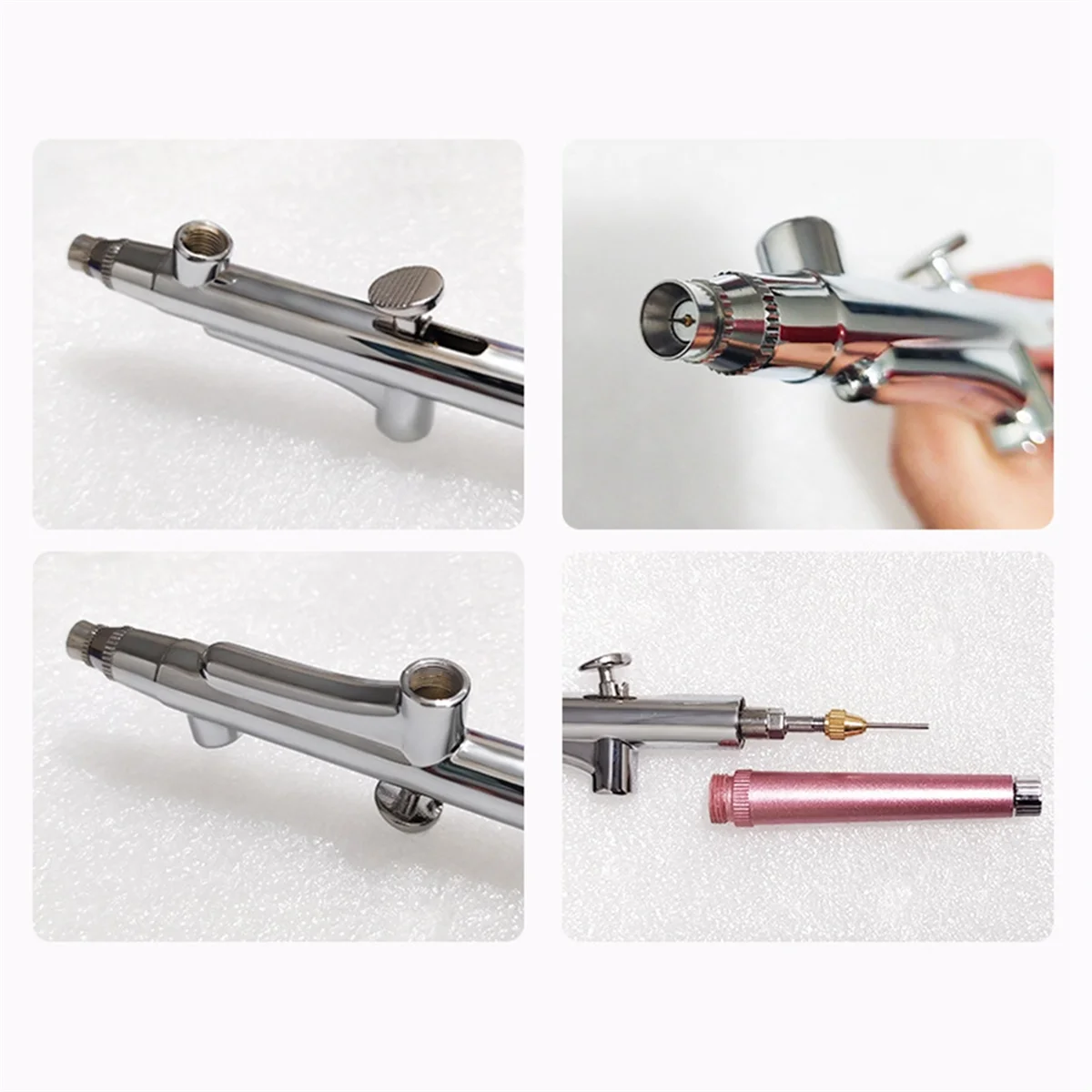 Portable Single Action Airbrush 0.3mm Nozzles Spray Airbrush Pen for Model Cake Nail Car Painting Beauty Inkjet-Red