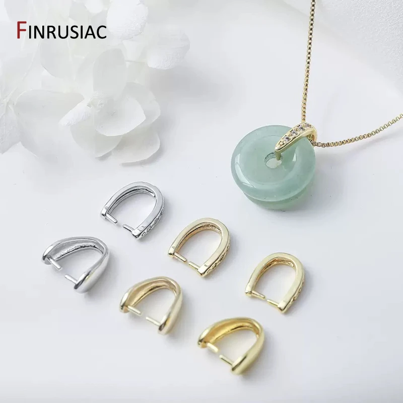 14/18K Gold Plated Brass Pendant Bail Hooks For Necklace Making,Smooth Pendant Holder Bail,DIY Jewelry Making Accessories image 6