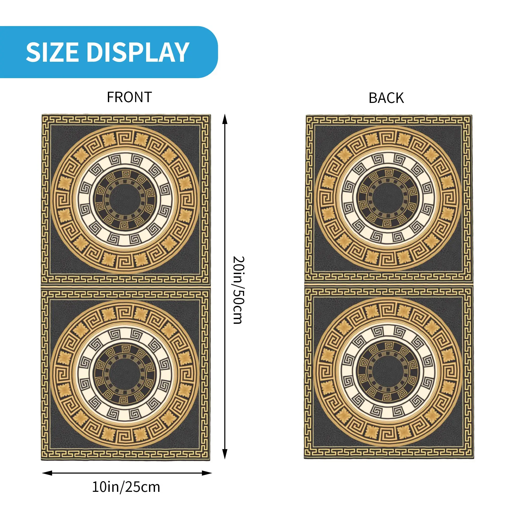 Golden Greek Meander Design Bandana Neck Gaiter Printed Wrap Scarf Multifunction Headwear Cycling For Men Women Adult view 4