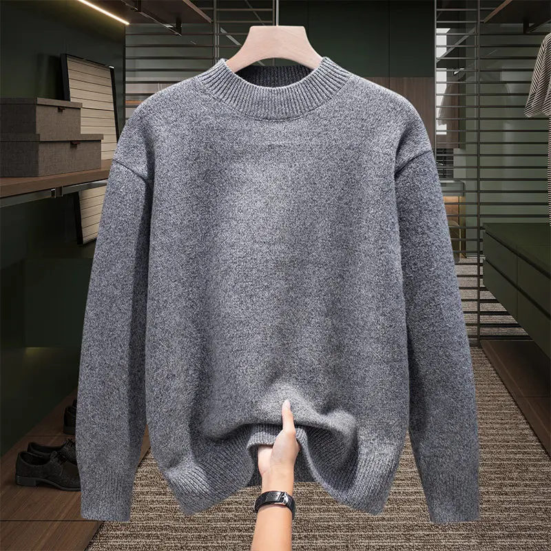 

Men's round Ne Knitwear Casual Versatile Long Sve Sweater Boting irt Autumn Winter Faion Comfortable Polyester Blend