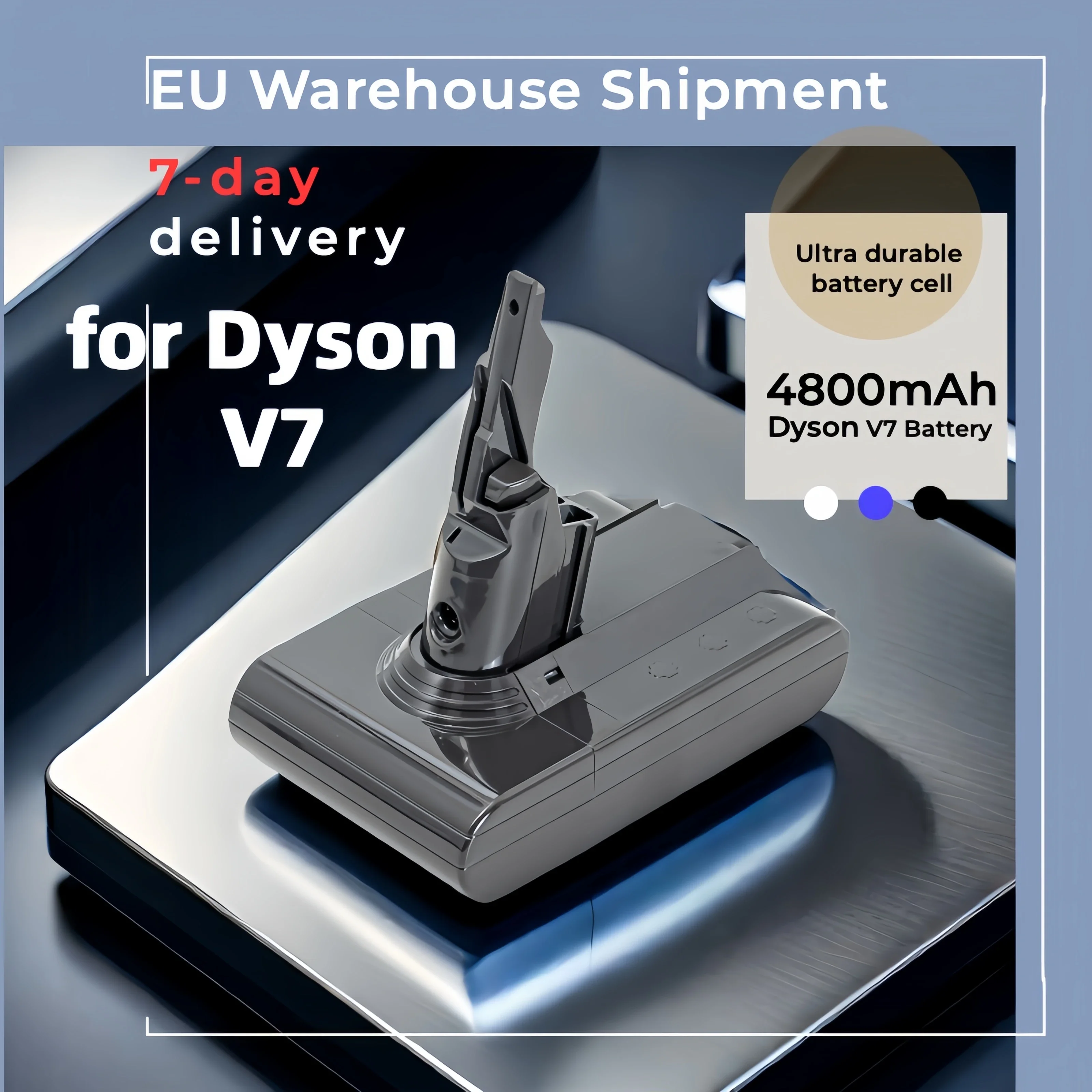 بطارية Li - lon Dyson V7 أصلية 21.6 فولت 28 أمبير في الساعة - بديل مثالي لمكنسة V7 Tier Pro - جودة أصلية 100% #1