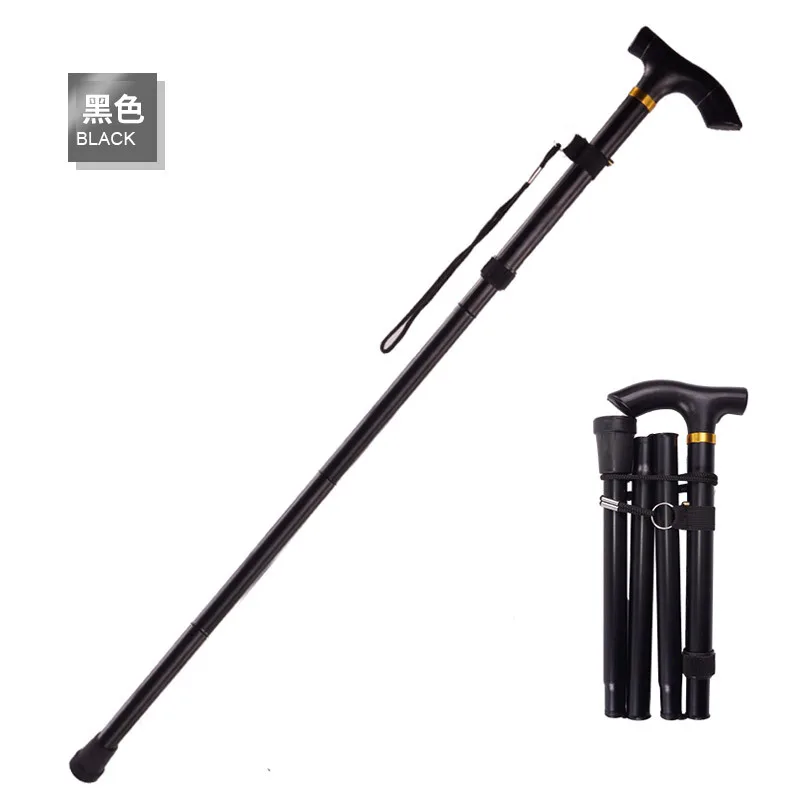 Collapsible Telescopic Folding Cane Elder Cane LED With alarm Walking Trusty Sticks Elder Crutches for Mothers the Elder Fathers