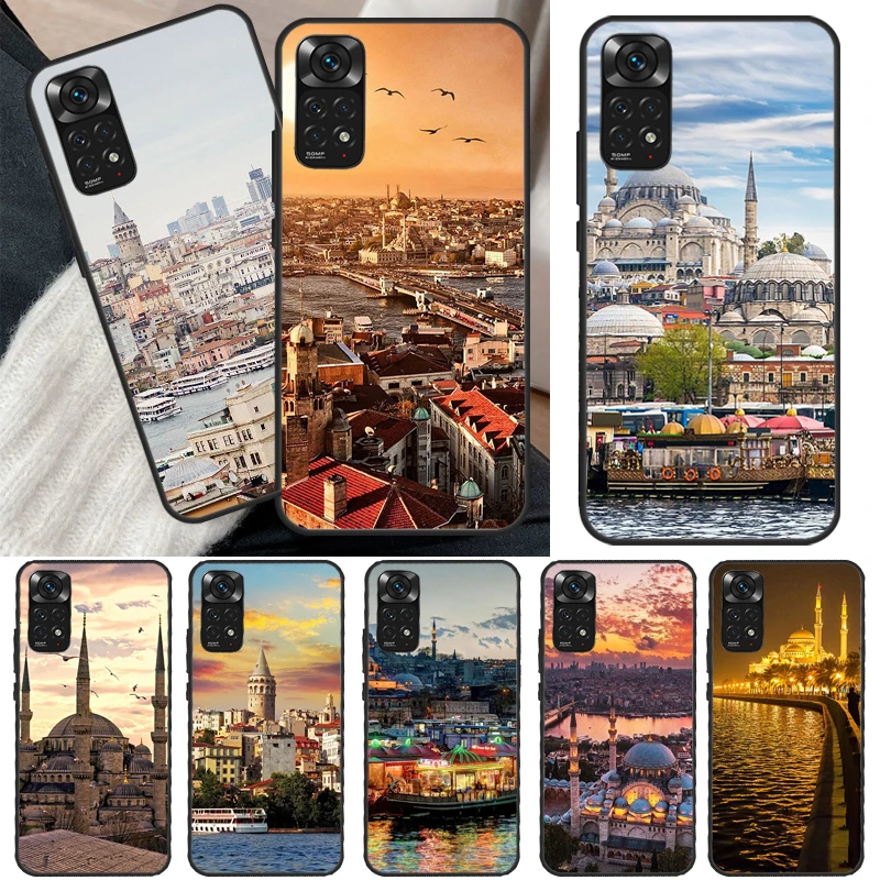 Turkey Istanbul Scenery Building Case For Xiaomi Redmi Note 11 10 Pro 8 9 9S 10S 11S 9A 9C 10A 10C K40 K50 Gaming Cover