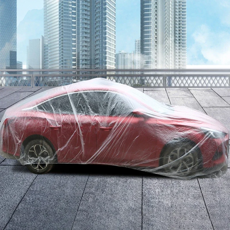

Transparent Disposable Transparent Car Clothing Cover Dustproof Rainproof Paint Dustproof Plastic PE Film Rainproof Car Cover