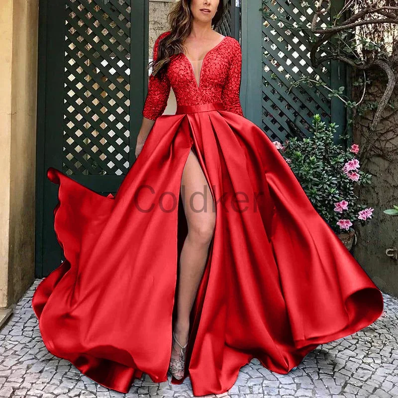 2023 women sexy dress hollow out side slit large swing long luxury tail bandeau evening party dresses vestidos singaporeals para