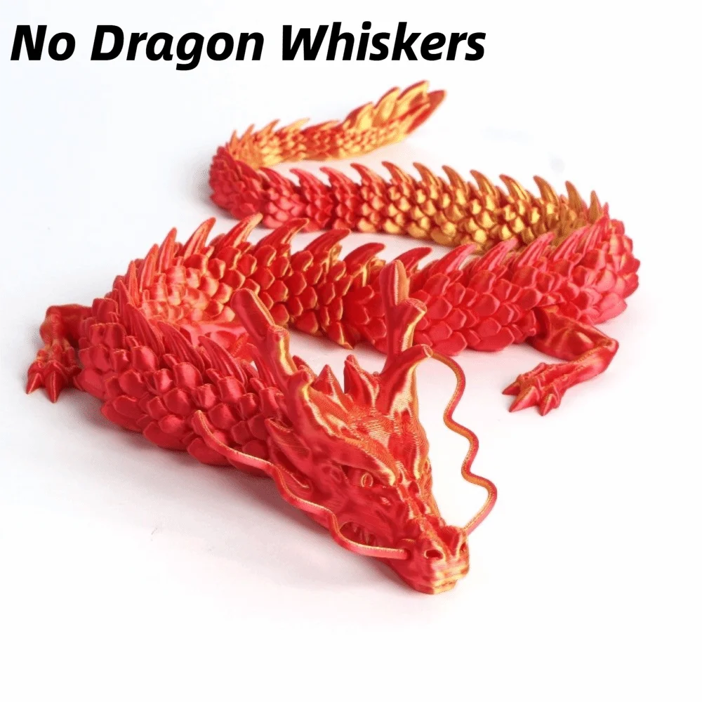 Creative 45cm 3D Printed Dragon Movable Wings Conjoined Chinese Dragon Ornaments Full Body Joints Fidget Birthdays Gift