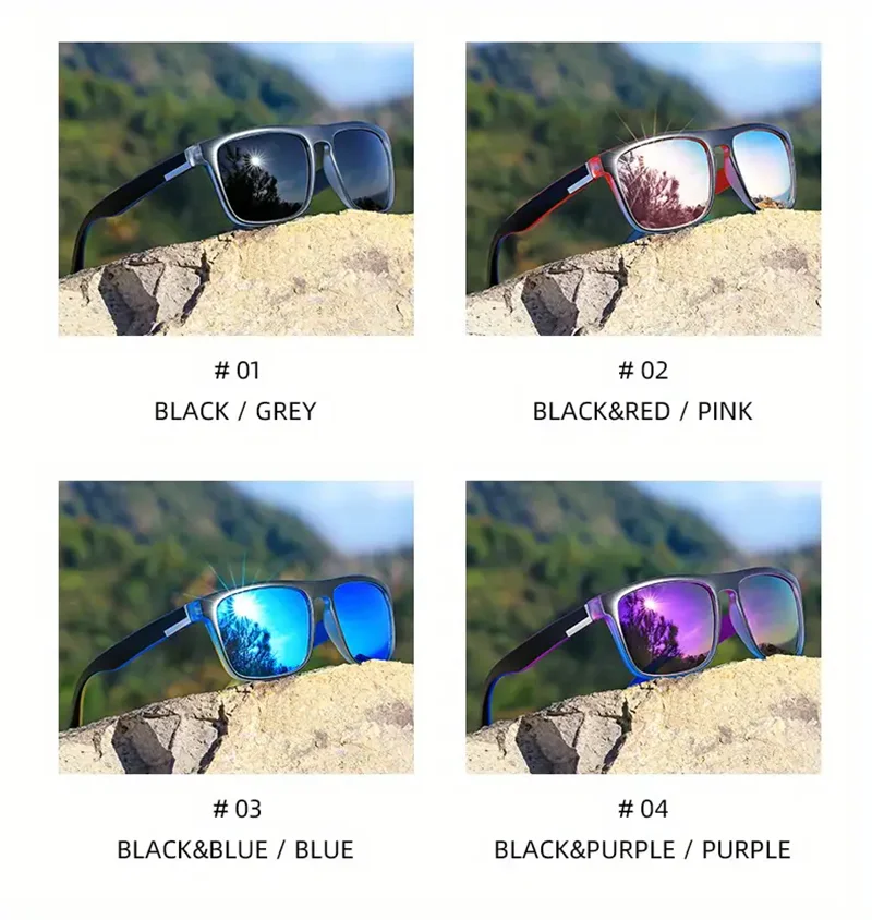 2PCS Fantasy Classic Square polarisierte Modebrillen für Männer und Frauen, Outdoor-Sport, Party, Urlaub, Reisen, Fahren von Fischen – Detail 2