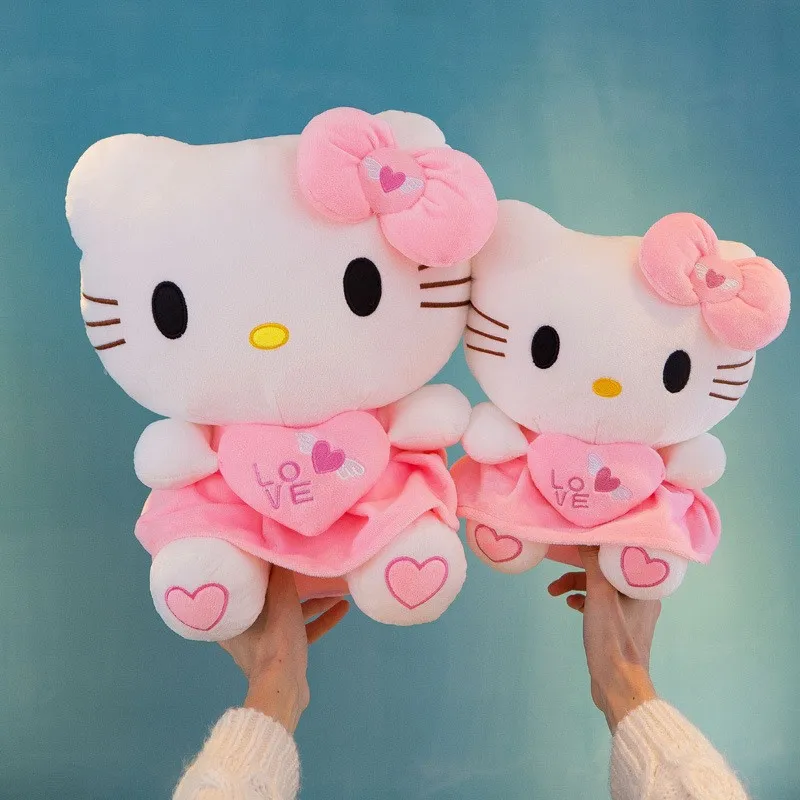 30-25CM Kaiwa Hello Kitty Pink Plush Stuffed Toy Anime Cartoon Plushie Doll Soft Stuffed Pillow For Girl Children Birthday Gifts